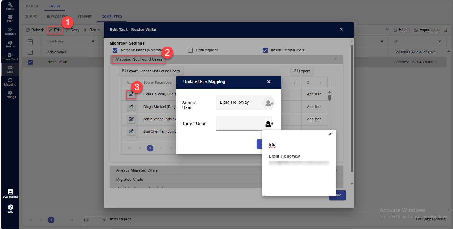 Edit User Mapping