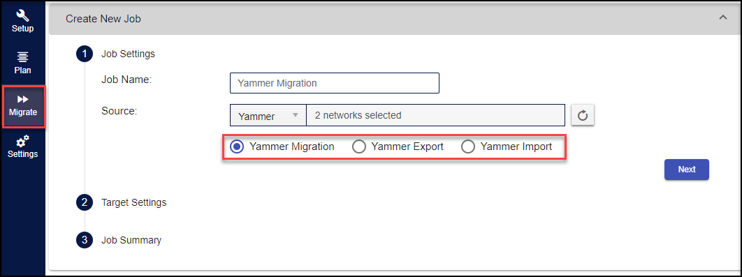 Yammer Import Export