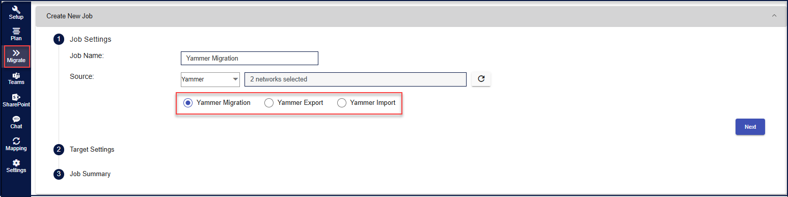 Yammer Import Export