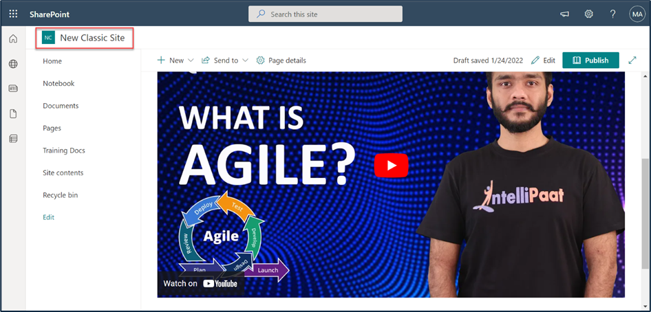 Page content view in the source environment