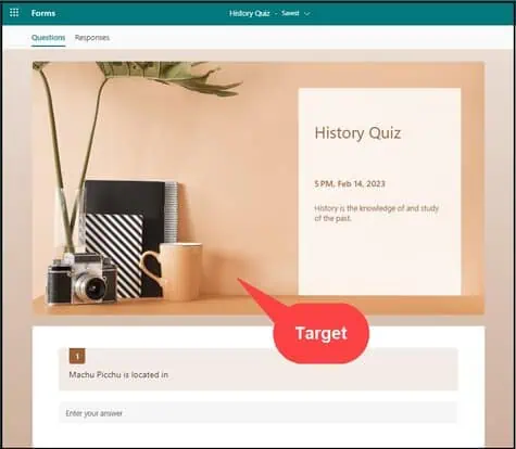 Example of Source vs Target Quiz question view after migration.