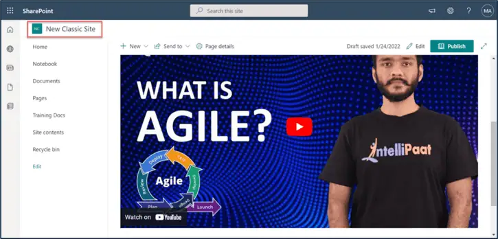 Page content view in the source environment