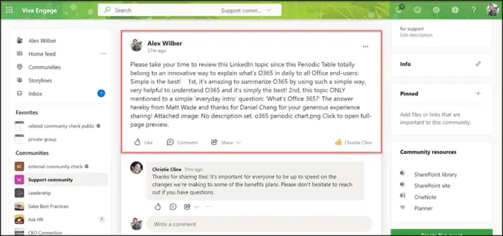 Skipping User Impersonation – How a post looks in the Source community.